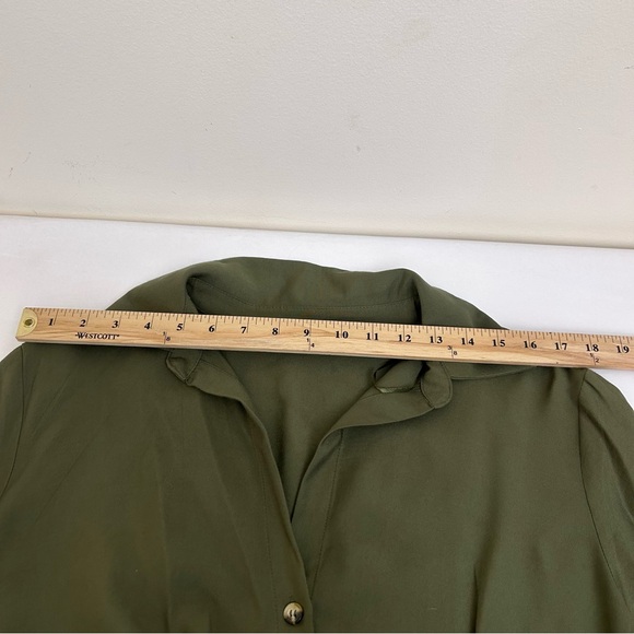 Mango Olive Wrap Dress — Women’s Large, Long Sleeve, Timeless Minimalist - Picture 12 of 13